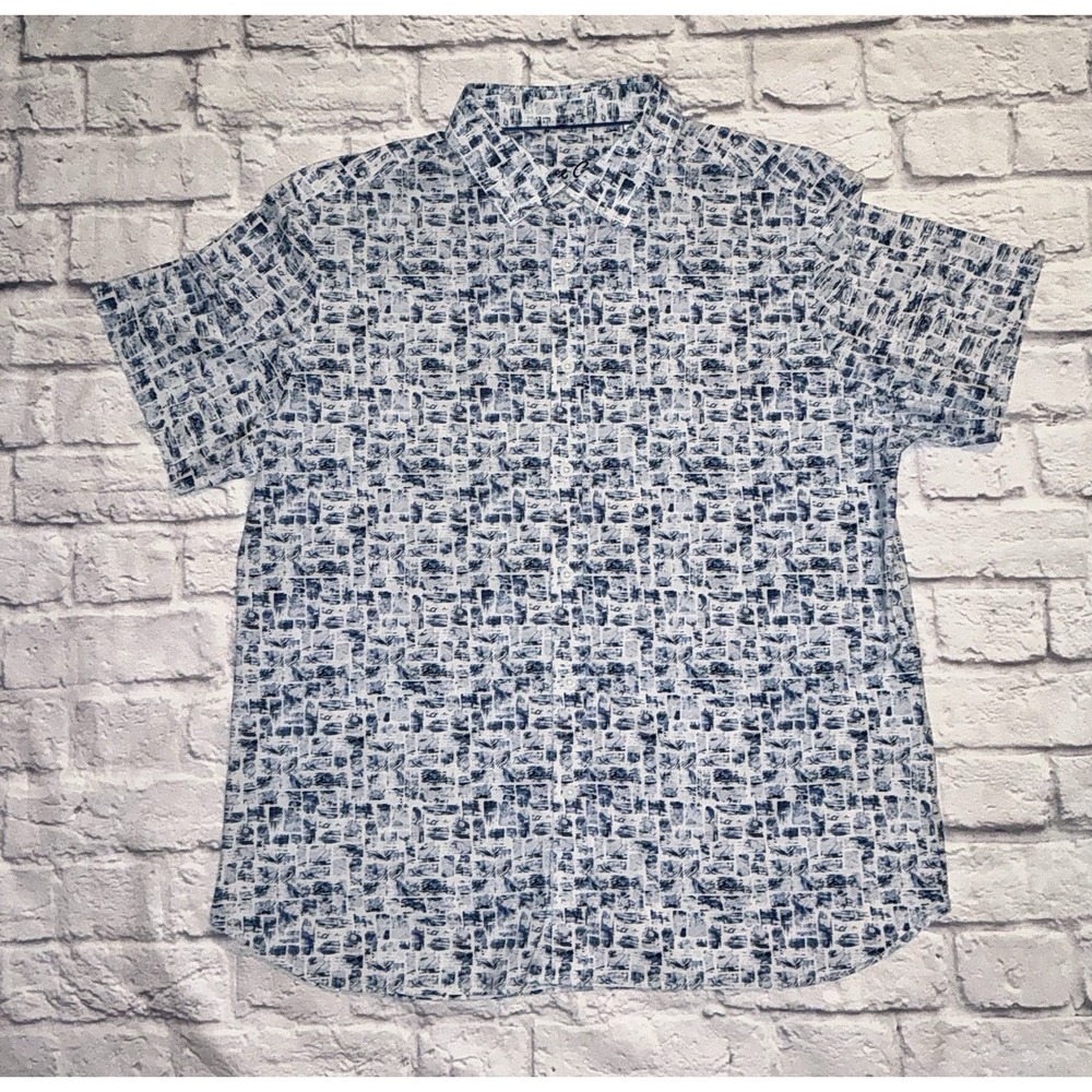 ROBERT GRAHAM STRETCH POLY SPANDEX‎ GOLF SHIRT-classic Fit, Size XL